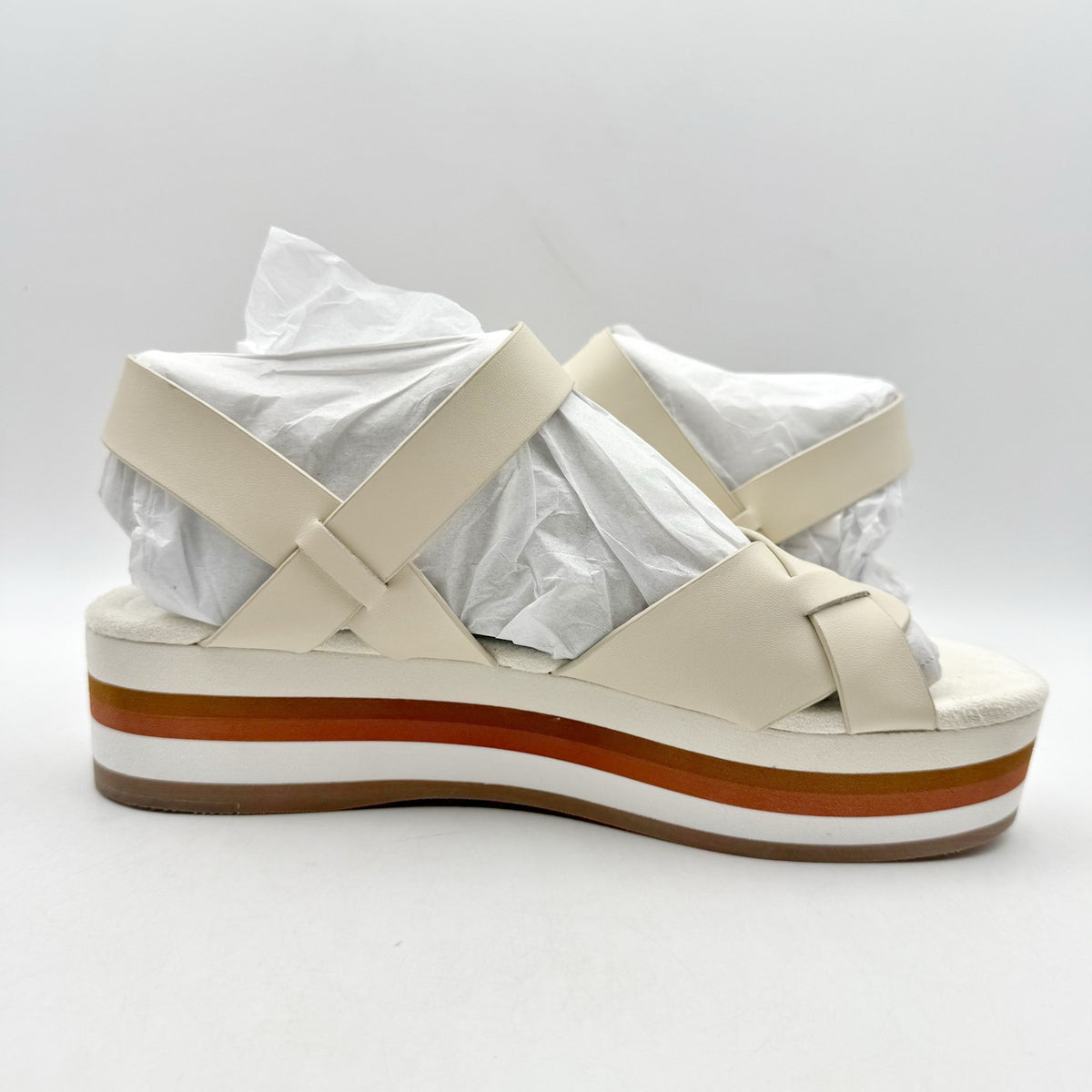 Kelsi Dagger Womens Brooklyn Breeze Platform Sandals Size 7.5 White Leather NIB