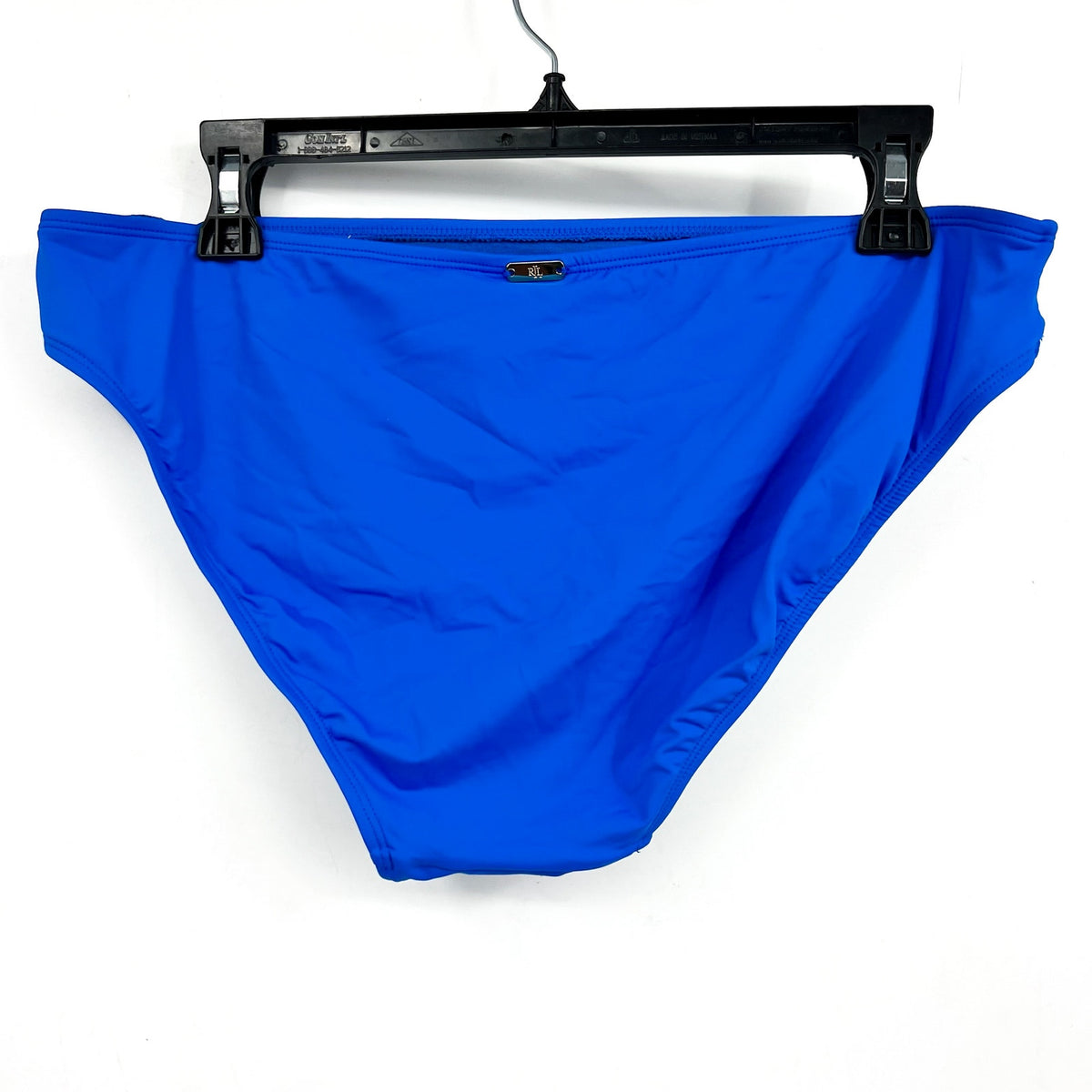 LAUREN RALPH LAUREN Macrame-Ring Hipster Bikini Bottoms Size 8 Blue NWT