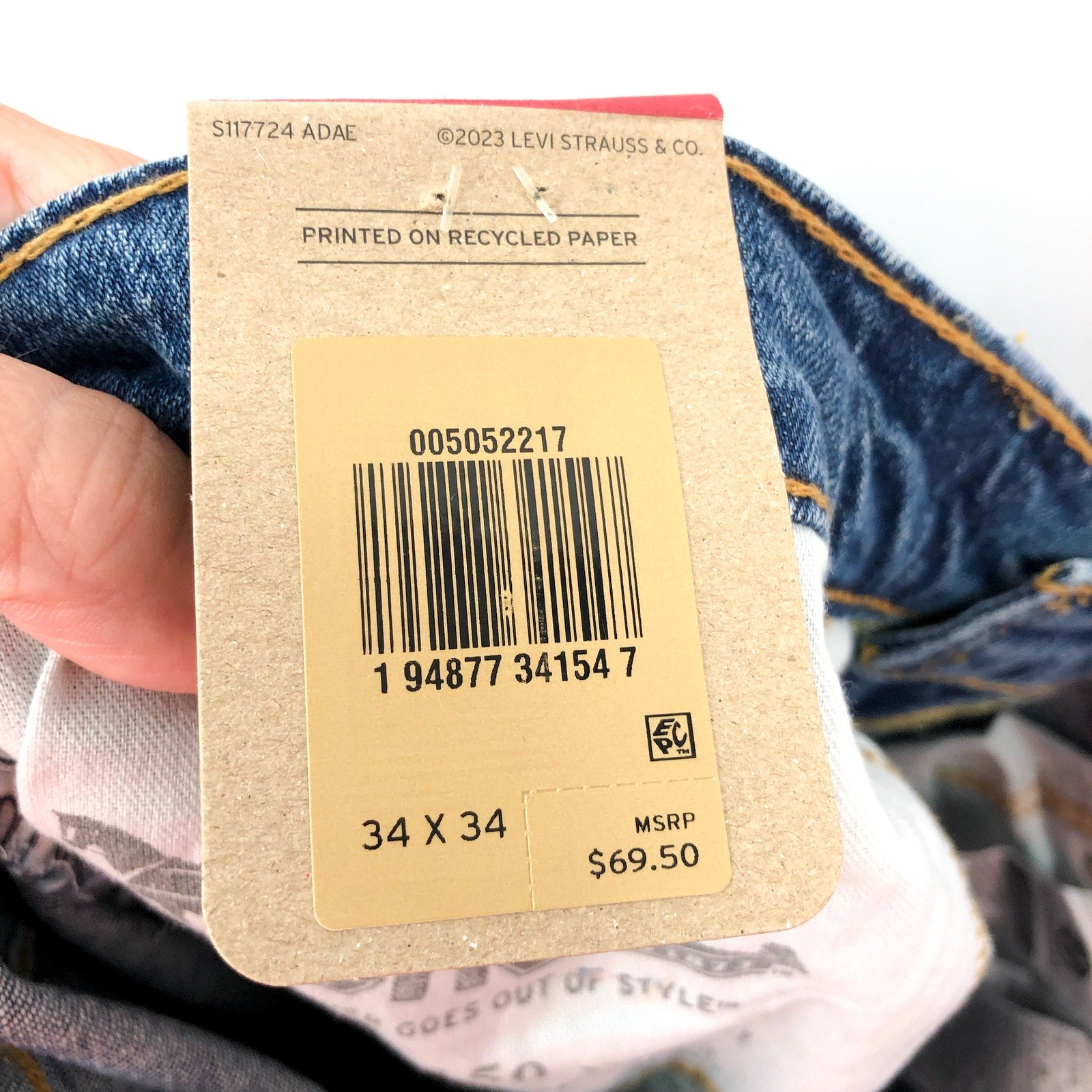 LEVI'S Men's 505 Regular Fit Jeans 34x34 Blue Wash Fremont Drop NWT