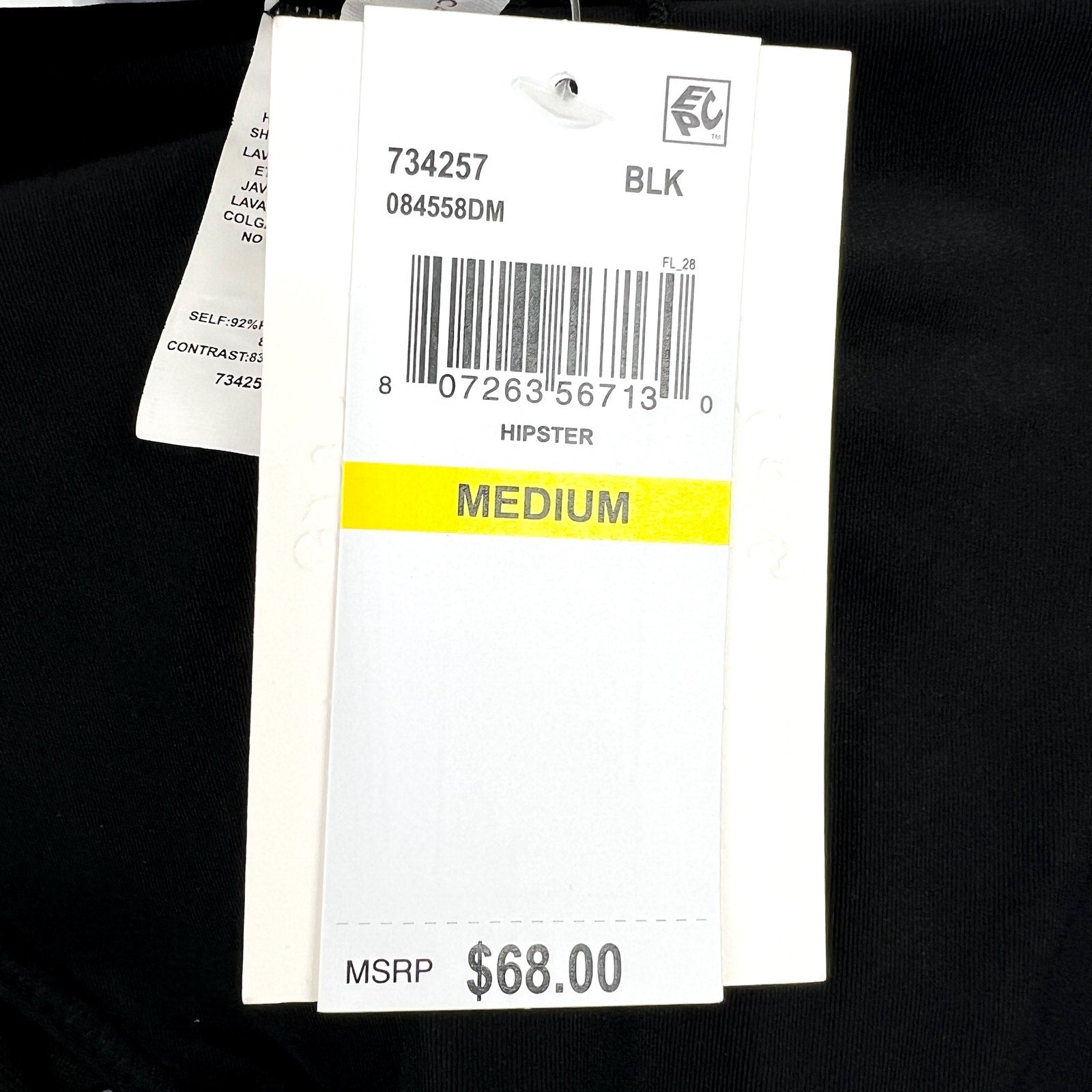BECCA Women's Muse Mesh-Inset Bikini Bottoms Medium Black Side-Tie NWT
