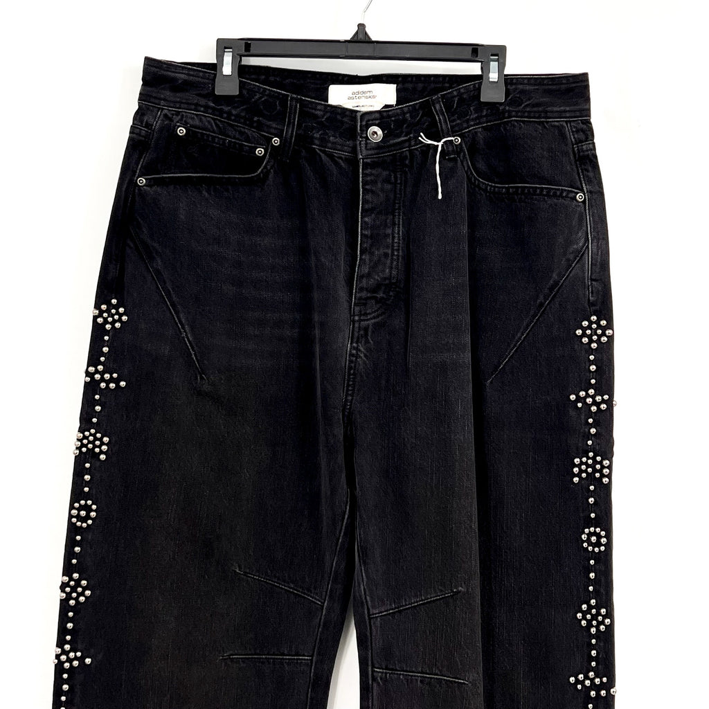 ADIDEM ASTERISKS Mens Rivet Chainstitch Selvedge Denim Jeans XL 40x32 Black NWOT