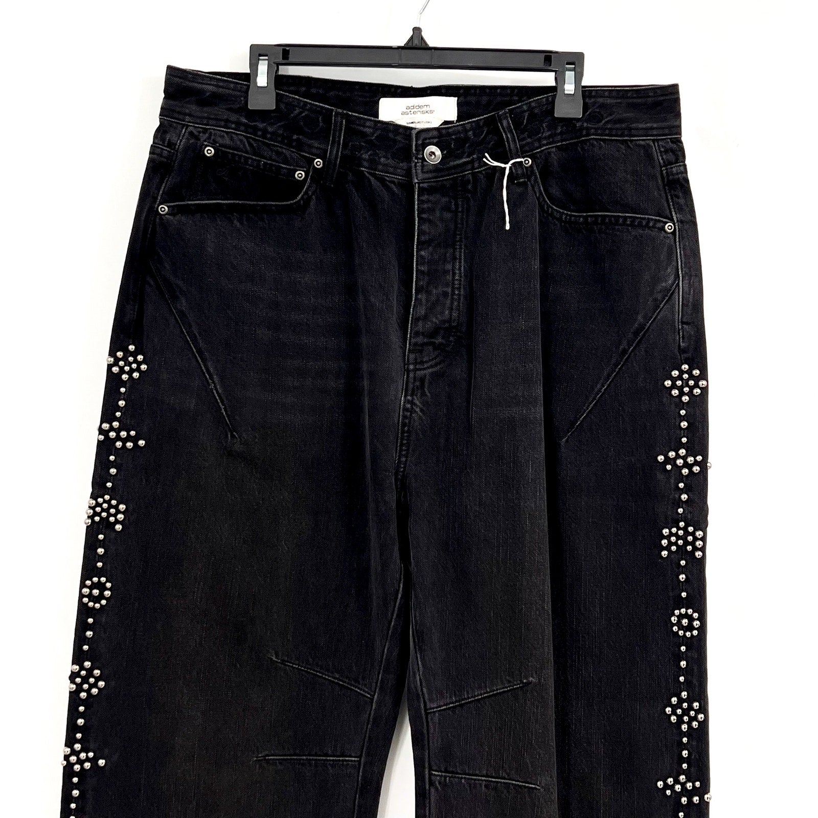 ADIDEM ASTERISKS Mens Rivet Chainstitch Selvedge Denim Jeans XL 40x32 Black NWOT