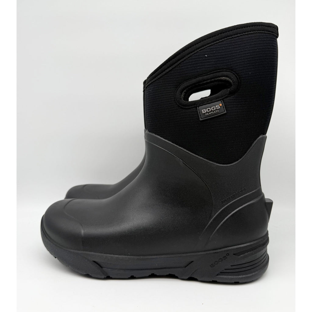 Bogs Mens Bozeman Mid Boots US 10 EU 43 Black Waterproof Pull On NIB