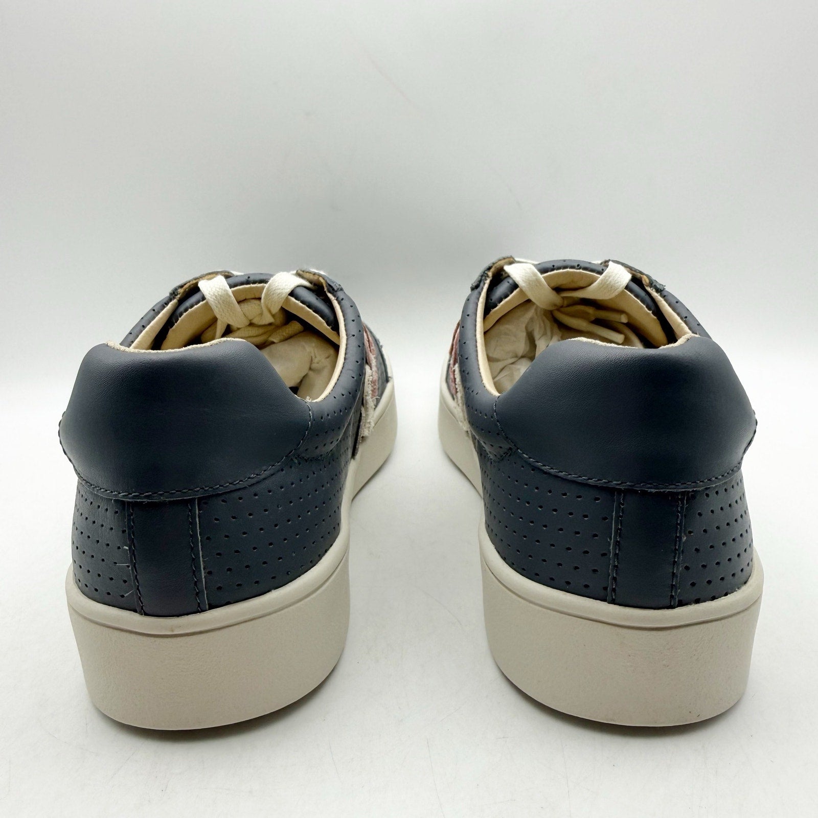 Spenco Womens Cambridge Casual Sneakers US 9 M EU 39.5 Blue Pink Leather NIB