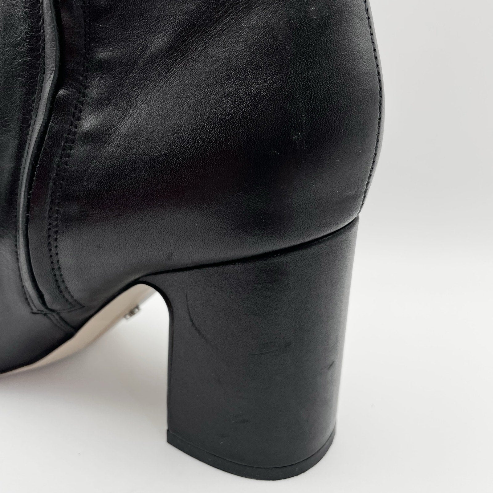 Sam Edelman Womens Fawn Heel Boot US 9.5 M Black Leather NWOB