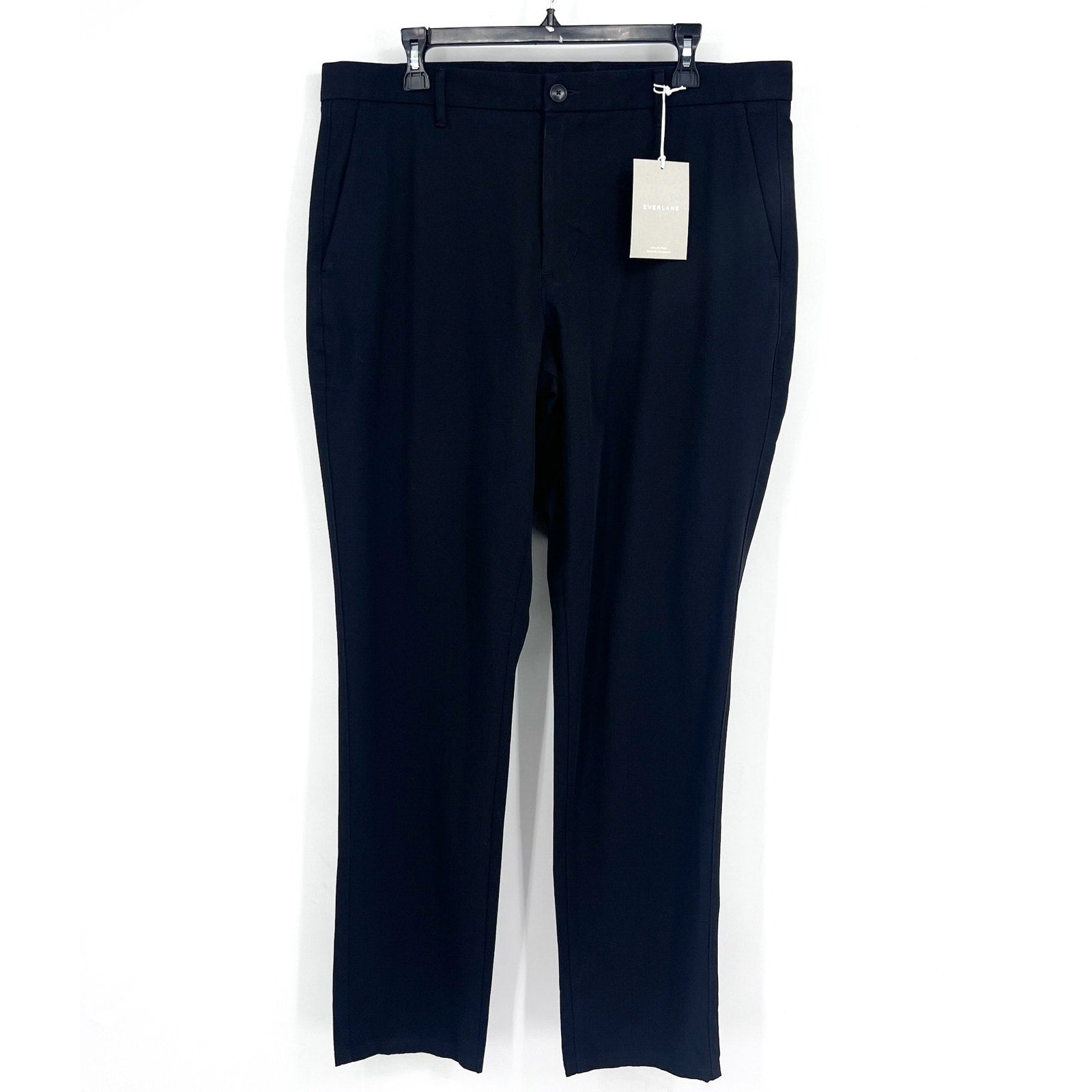 EVERLANE Uniform Mens Performance Chino Pants 32x34 Black Athletic Fit NWT