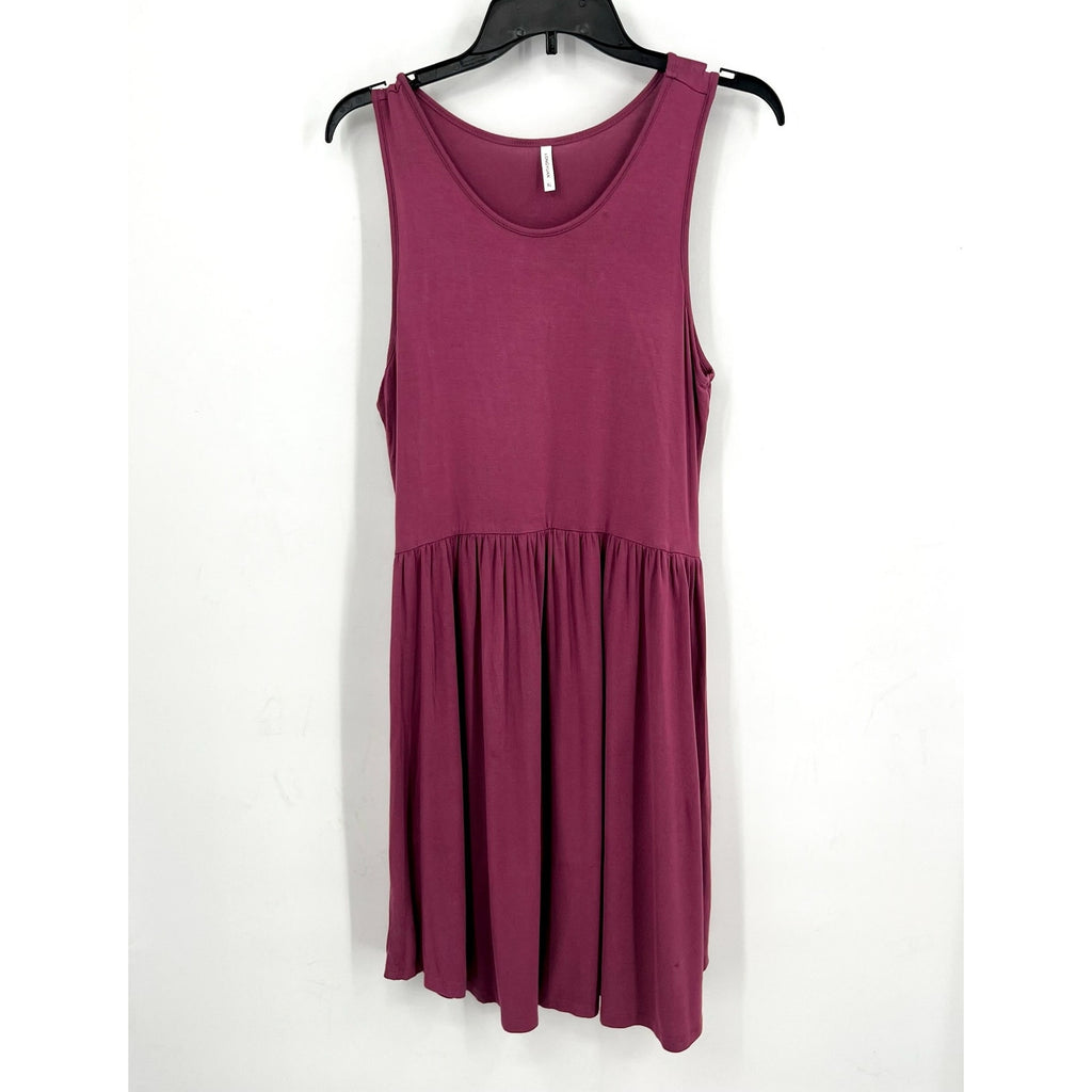 LONGYUAN Womens Stretchy Sun Tank Dress XL Purple Pockets NWOT