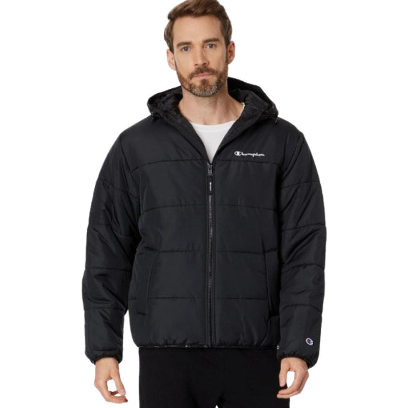 CHAMPION Men's Down Hooded Winter Jacket 2XL Plus Black Water Resistant NWT