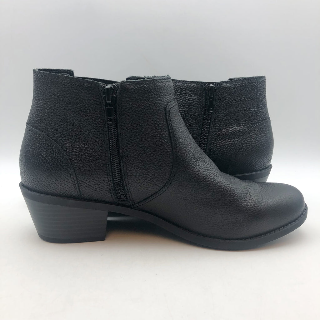 Vionic Womens Finn Ankle Booties US 8 EU 38.5 Black Leather Boots NWOB