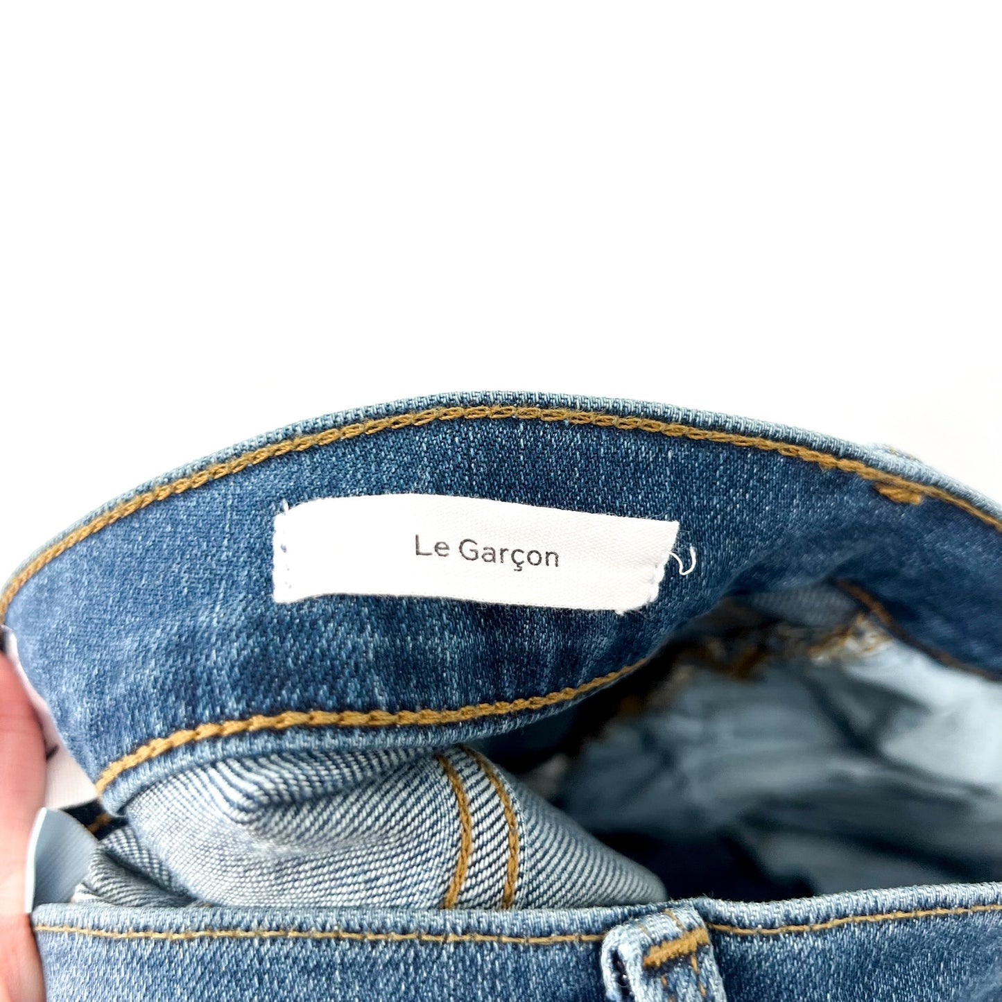 FRAME Women's Le Garcon Slim Boyfriend Jeans Size 25 Dark Blue Distressed NWOT