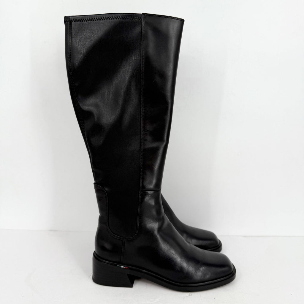 FRANCO SARTO Womens Giselle Knee High Boot Size 10 M EU 41 Black Leather NWOB