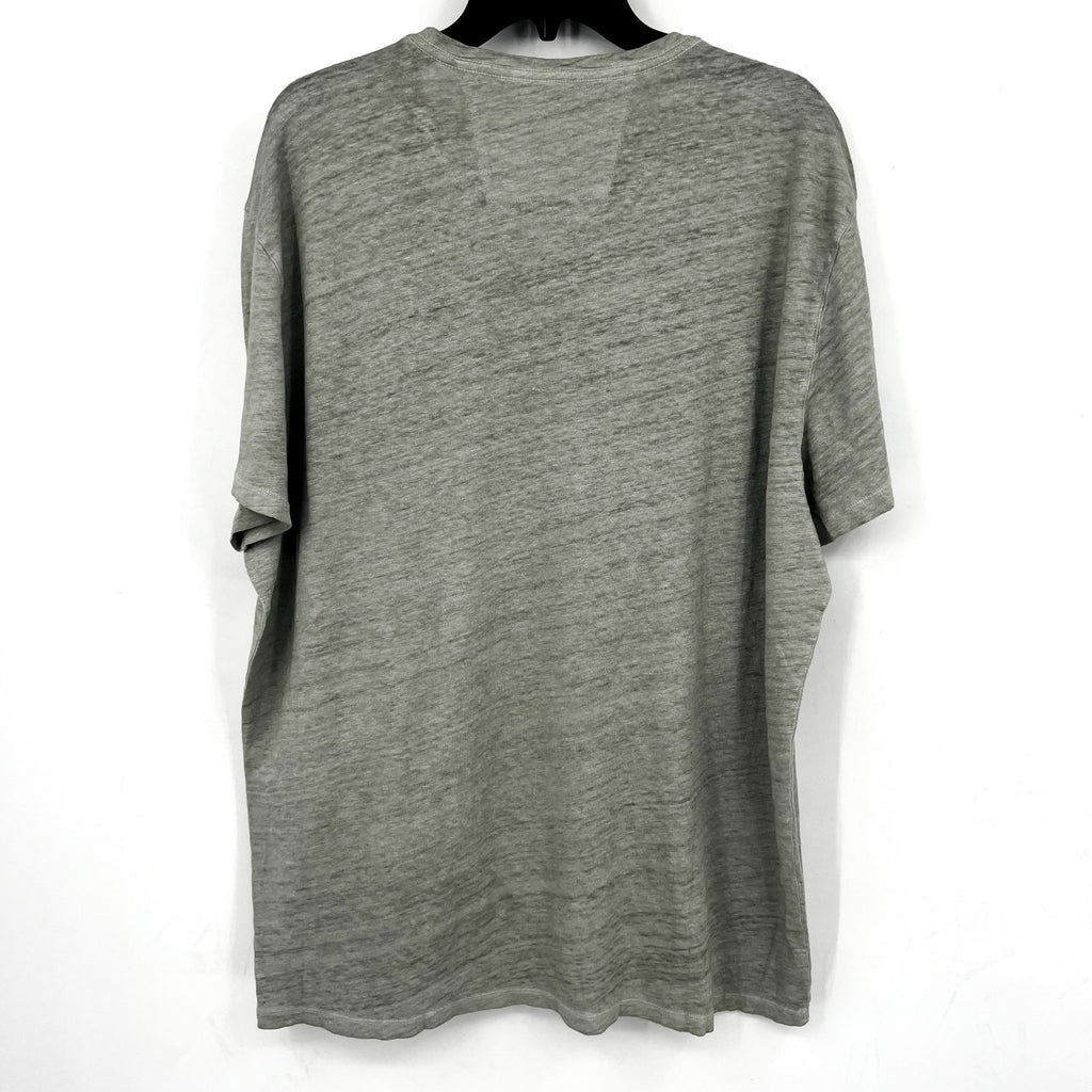 JOHN VARVATOS Men's Snake Floral Crew Tee XXL Pearl Grey Linen Short Sleeve NWT