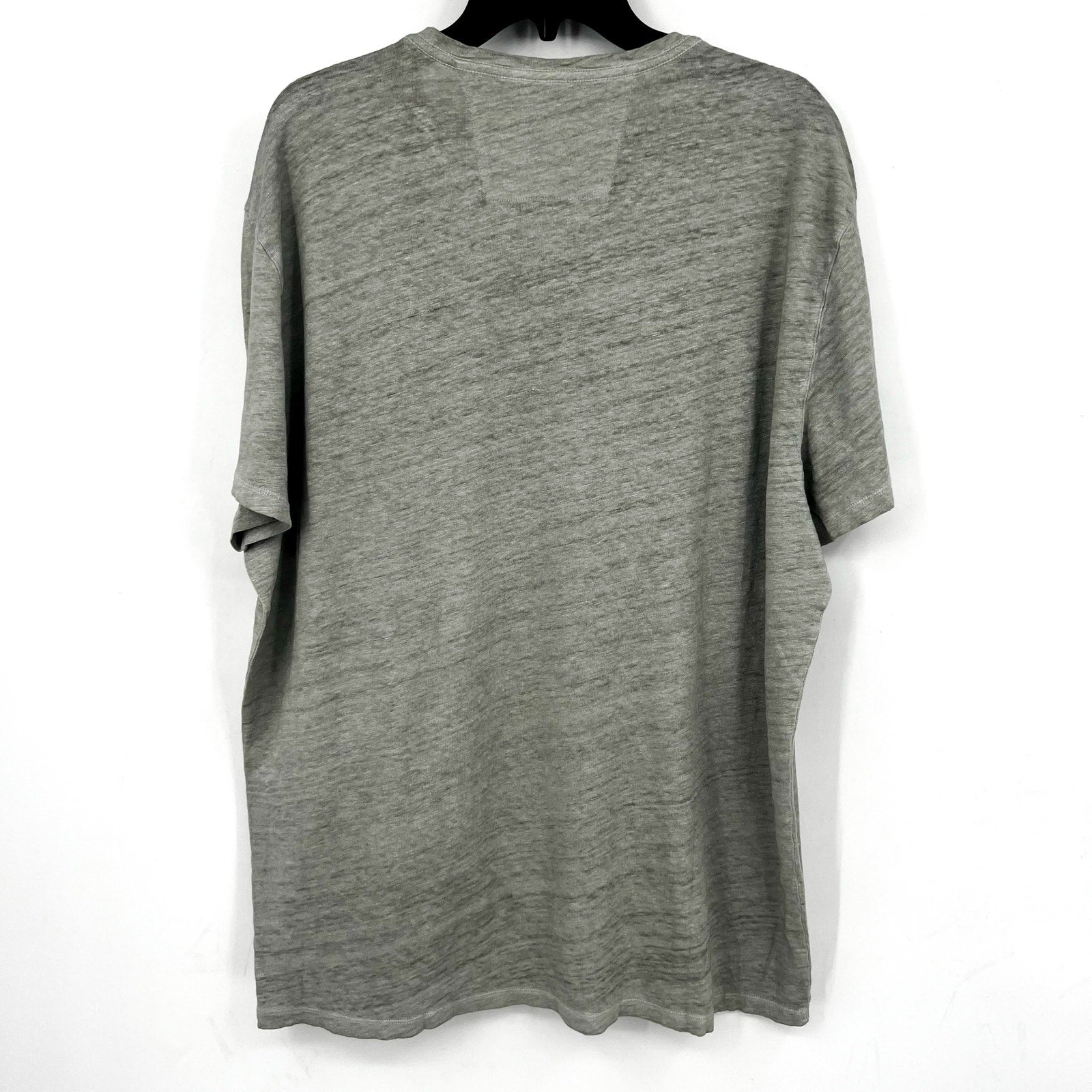 JOHN VARVATOS Men's Snake Floral Crew Tee XXL Pearl Grey Linen Short Sleeve NWT