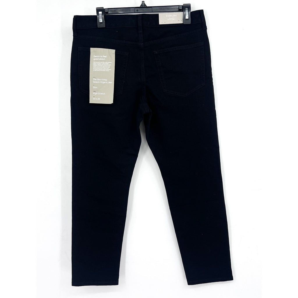 EVERLANE Men's Slim 4-Way Stretch Jeans 33x28 Black Uniform Organic Cotton NWT