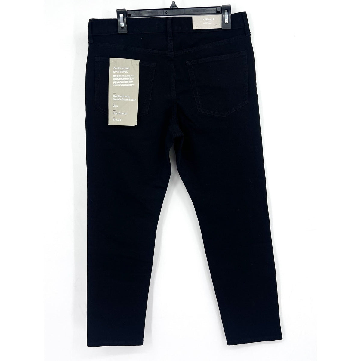 EVERLANE Men's Slim 4-Way Stretch Jeans 33x28 Black Uniform Organic Cotton NWT