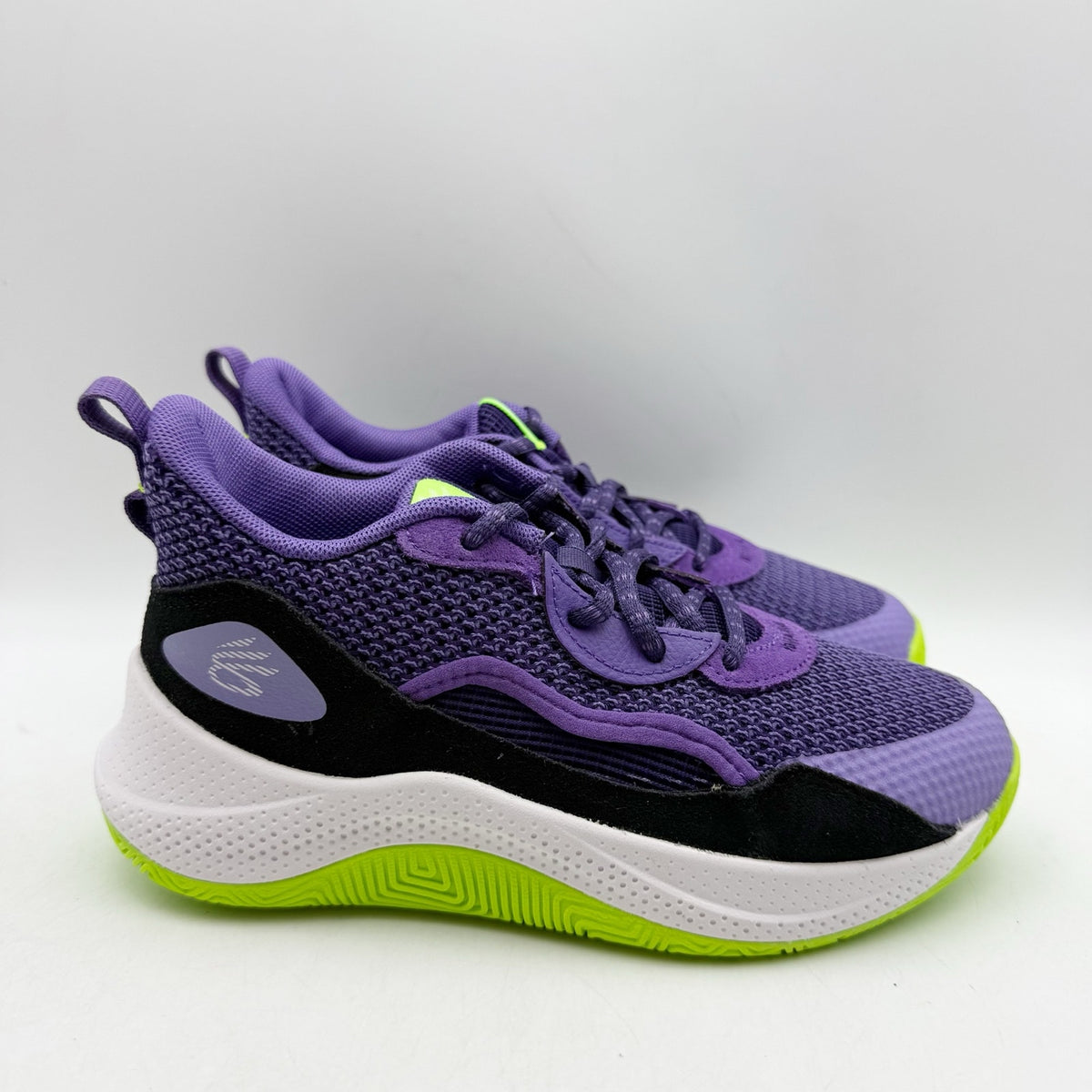 Under Armour Curry 3Z 24 Basketball Shoes KIDS SIZE 12K Purple Athletic NWOB