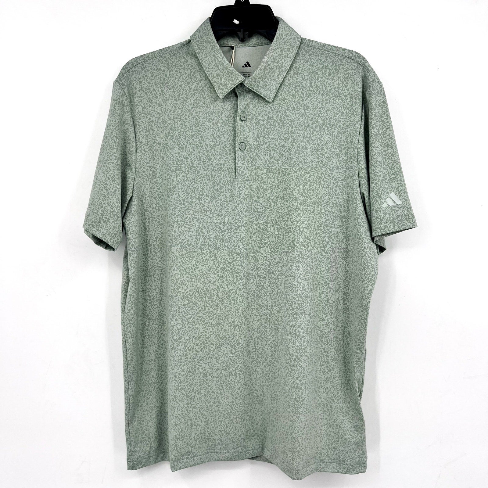 ADIDAS Mens Ultimate365 Mini Bunker Polo Shirt Medium Green Short Sleeve NWT