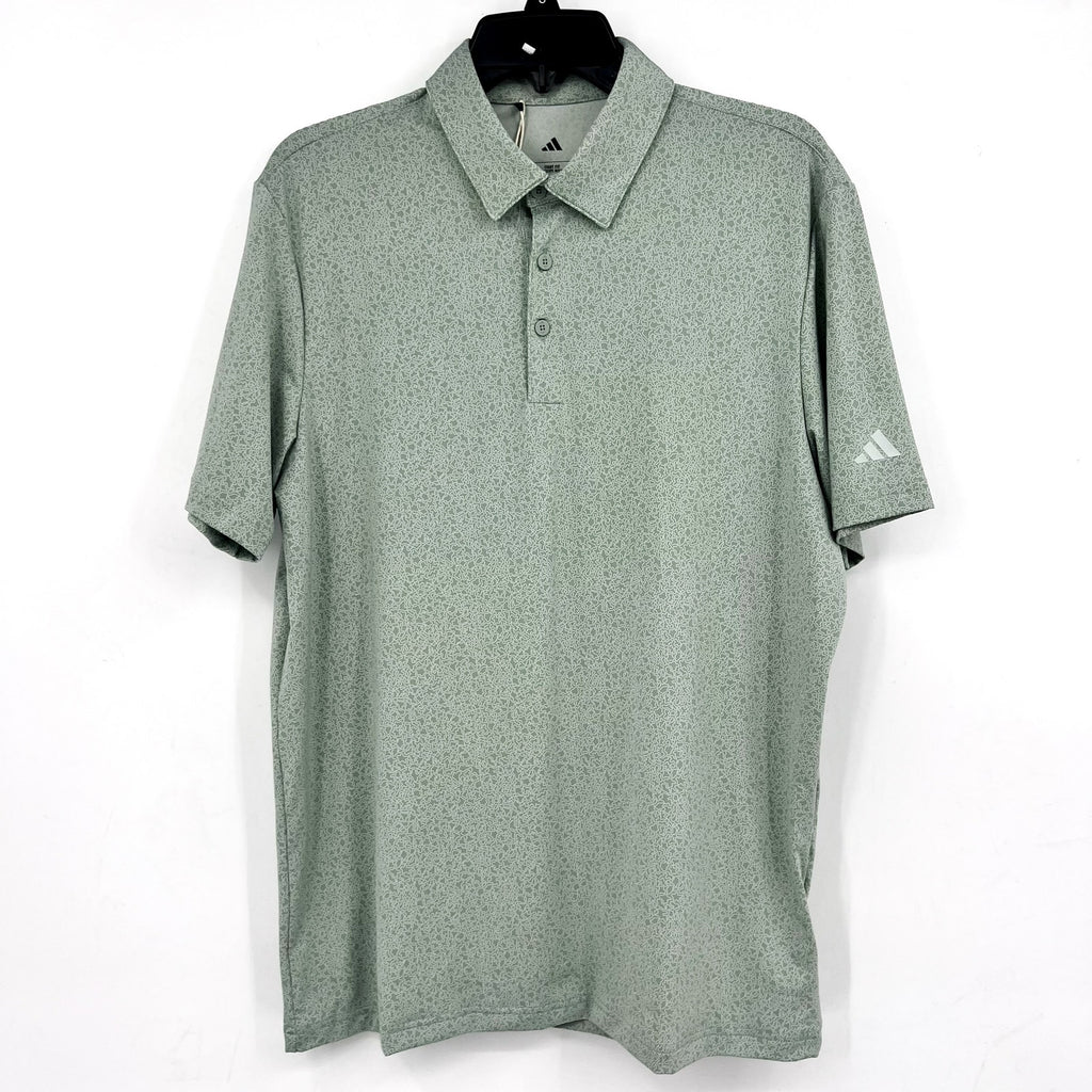 ADIDAS Mens Ultimate365 Mini Bunker Polo Shirt Medium Green Short Sleeve NWT