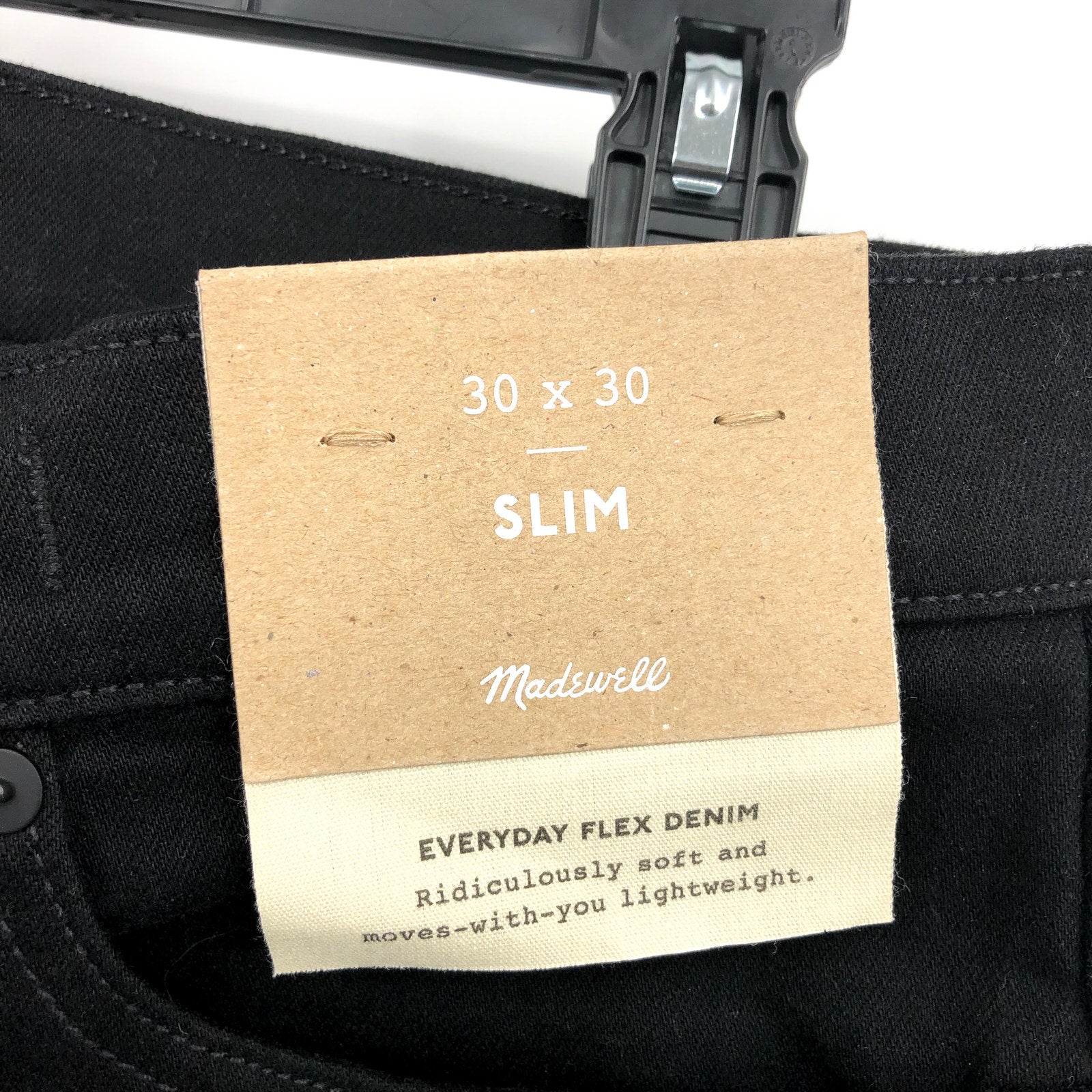 MADEWELL Men's Slim Jeans 30x30 Black Bainhart Wash ND479 COOLMAX Denim NWT