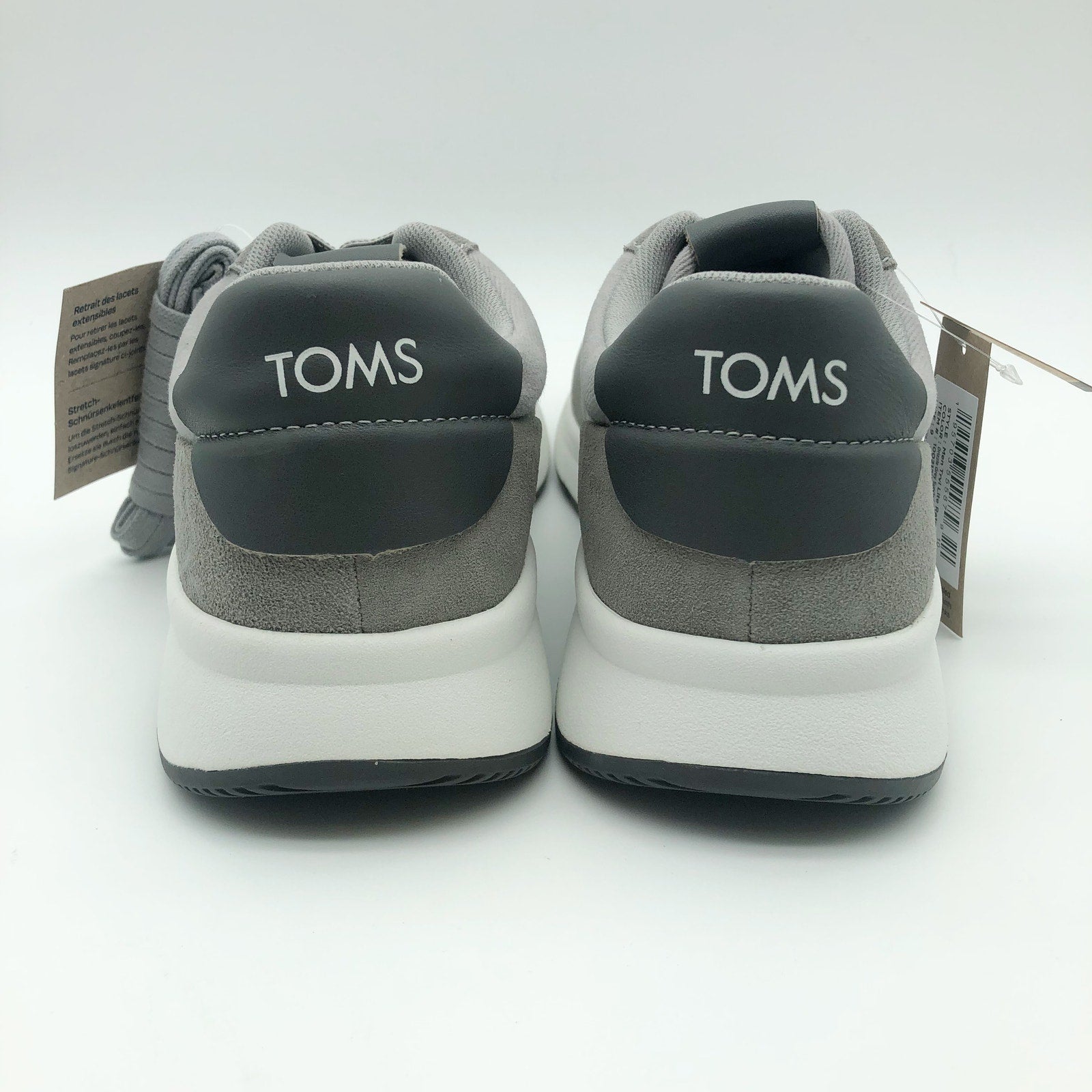Toms Mens TRVL LITE Retro Runner Casual Sneakers Size 12 Grey Suede Twill NIB