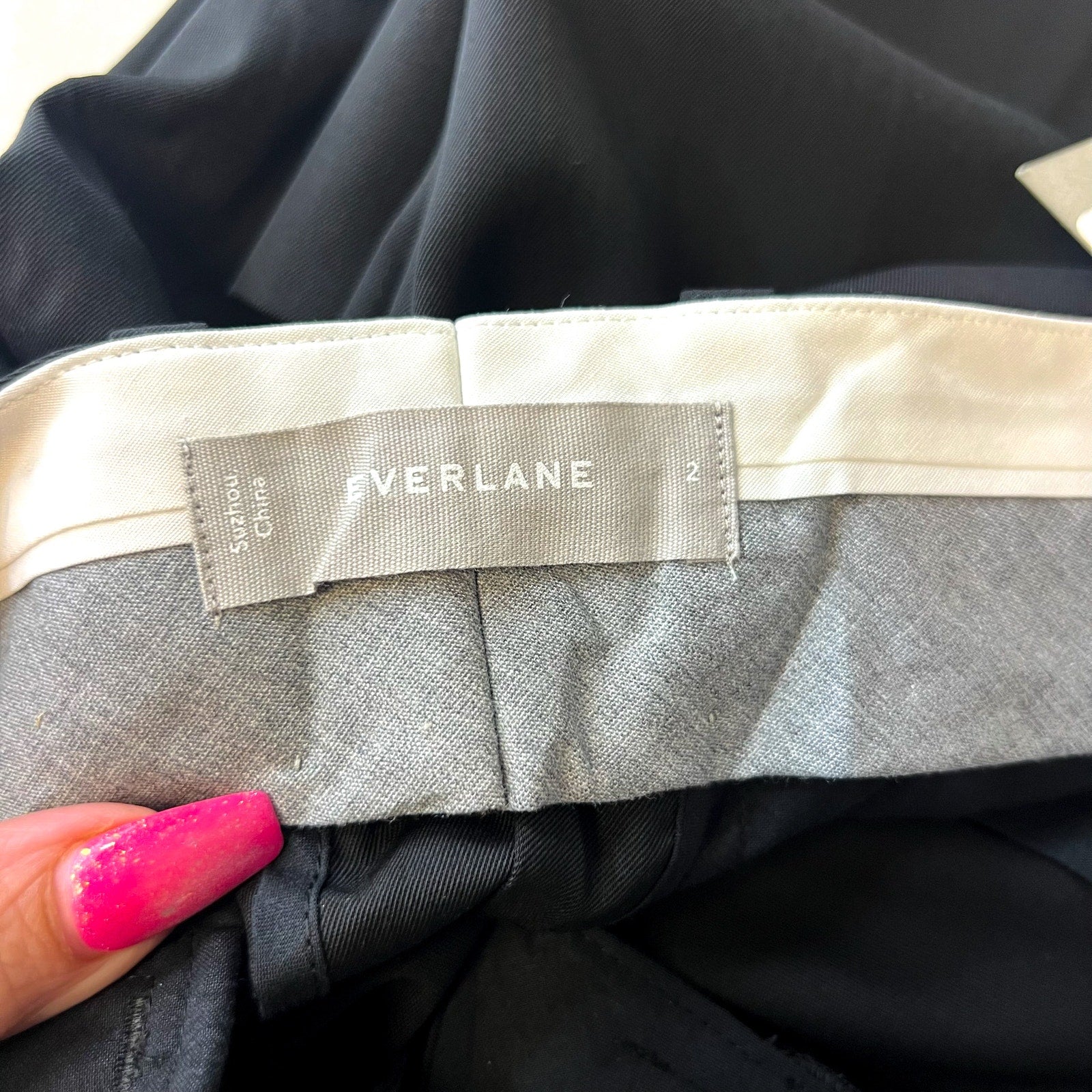 EVERLANE Women's The Italian GoWeave Crop Trouser Pants Size 2 Black NWT