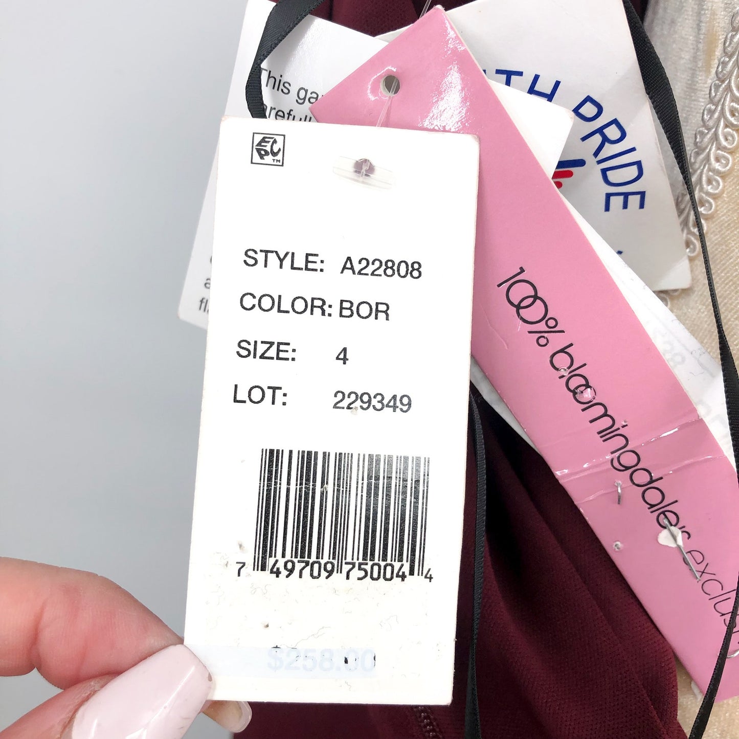 AQUA Women's Halter Neck Gown Size 4 Red Bordeaux Scuba Crepe Dress NWT