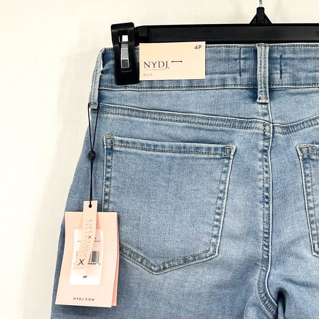 NYDJ Womens Ella Denim Shorts Size 4 PETITE Light Blue Poetry 8" Inseam NWT