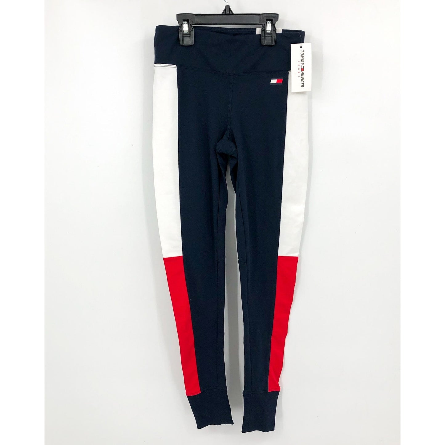 TOMMY HILFIGER Womens Performance Leggings XS Navy Blue Jersey High Rise NWT