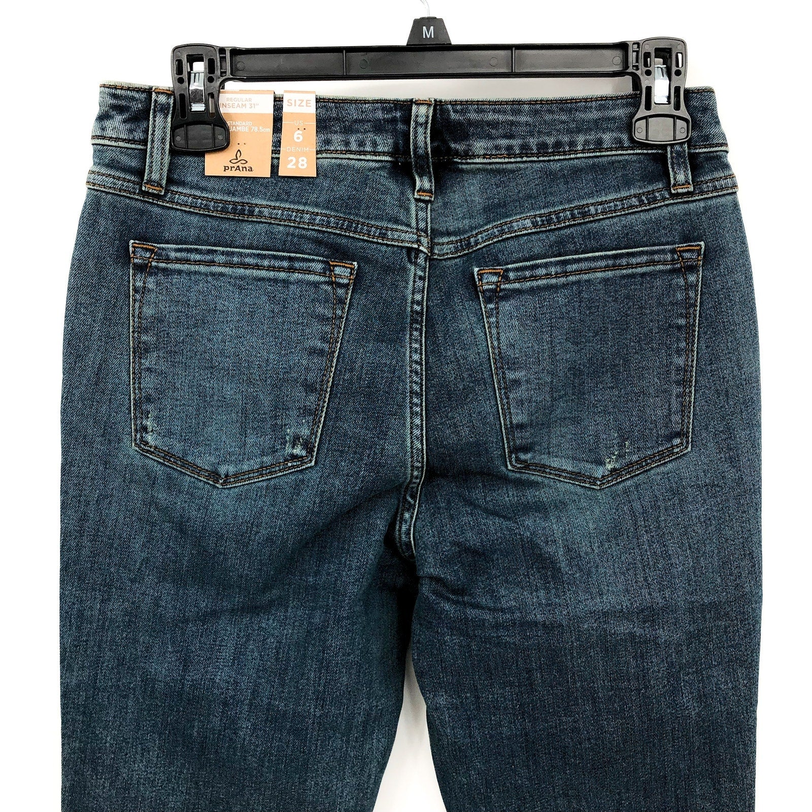 PRANA Womens Sienna Mid Rise Skinny Jeans Size 6 28x31 True Blue Stretch NWT