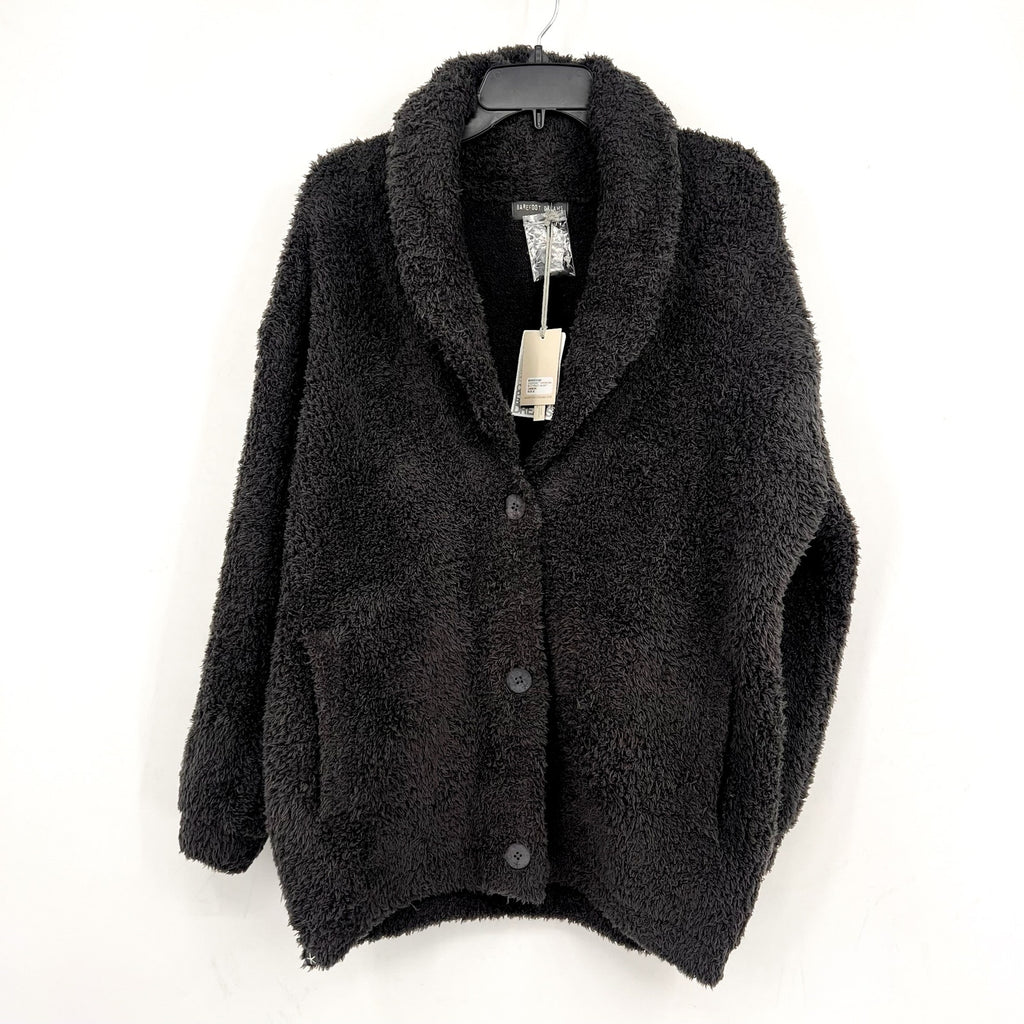 BAREFOOT DREAMS CozyChic Shearling Button Front Jacket Small Carbon Grey NWT