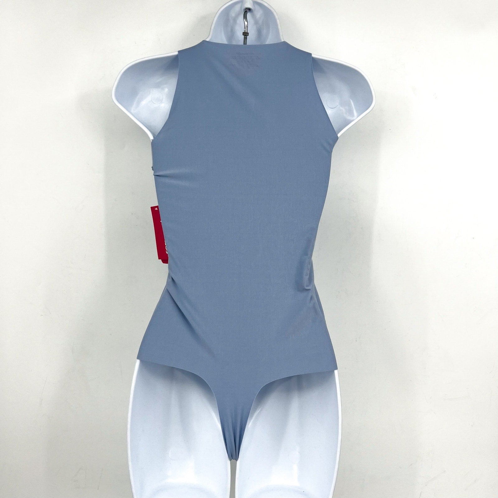 COMMANDO Women's Butter Crewneck Tank Bodysuit Small Blue Pool Stretch NWT