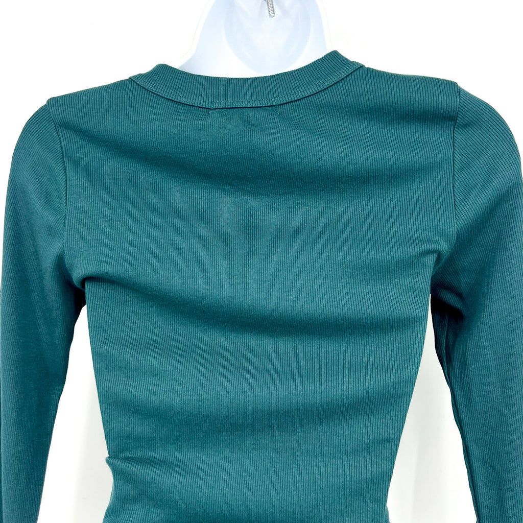 MICHAEL STARS  Women's Christina Ribbed Midi Dress XS Green Crew Neck NWT