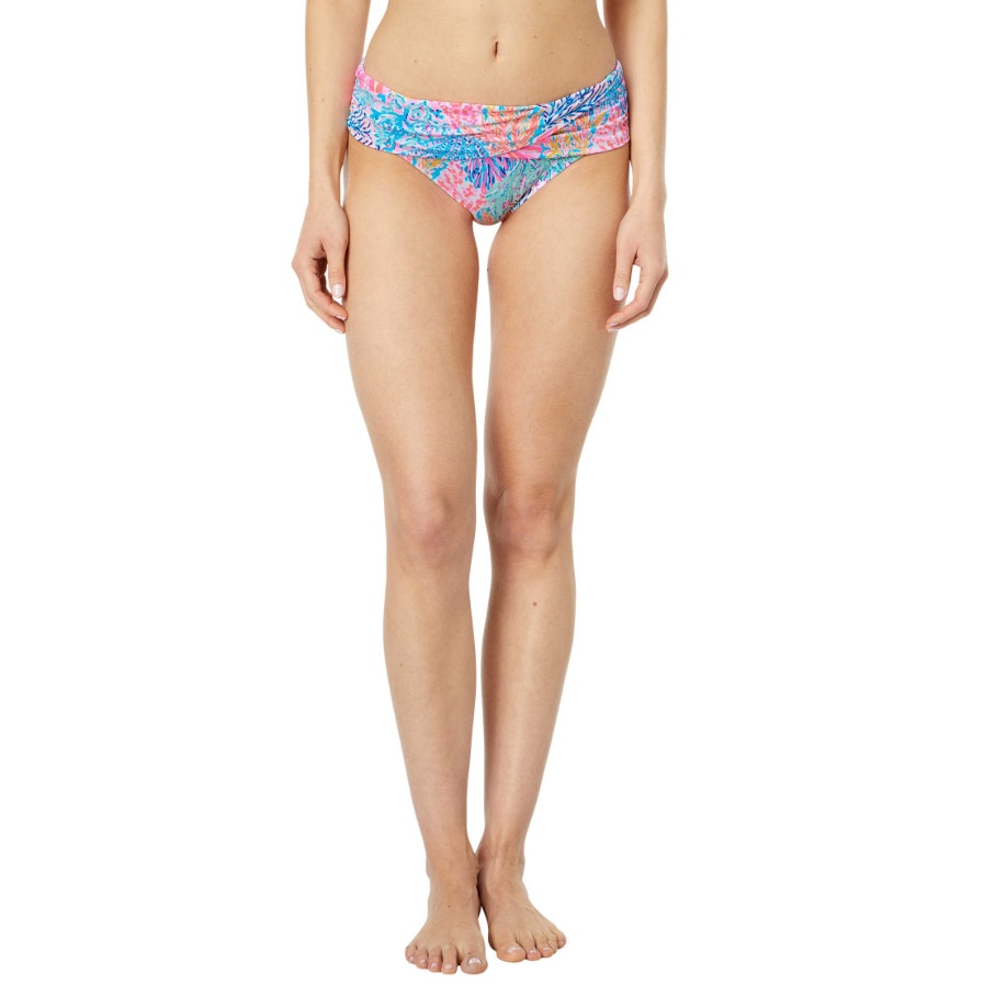 LILLY PULITZER Lagoon Sarong Hipster Bikini Bottom Size 2 Blue Splashdance NWT