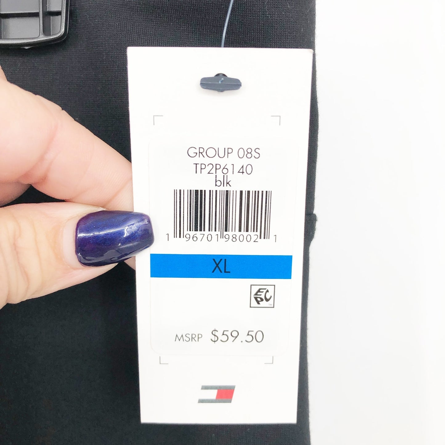 TOMMY HILFIGER SPORT Womens Athletic Leggings US XL Black High-Rise NWT