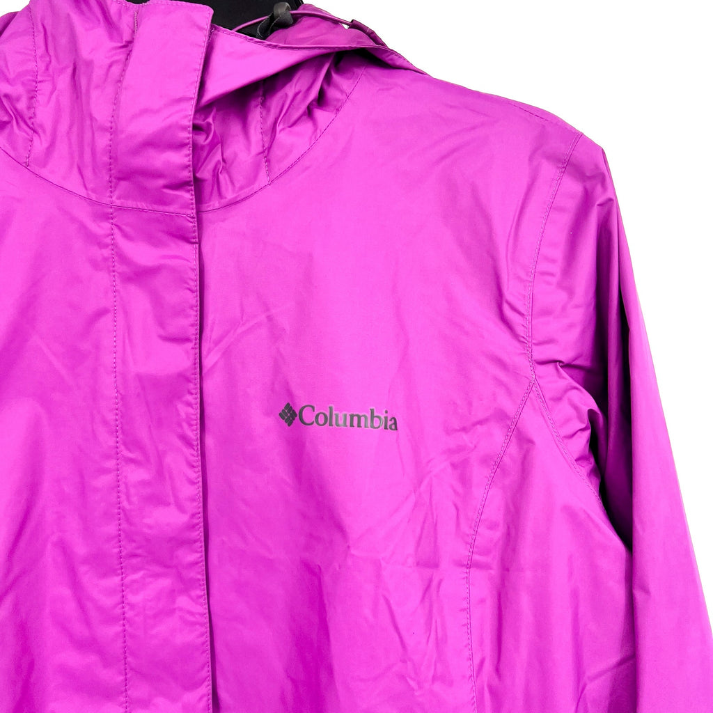 COLUMBIA Women's Arcadia II Jacket Large Pink Purple Hooded Waterproof NWT