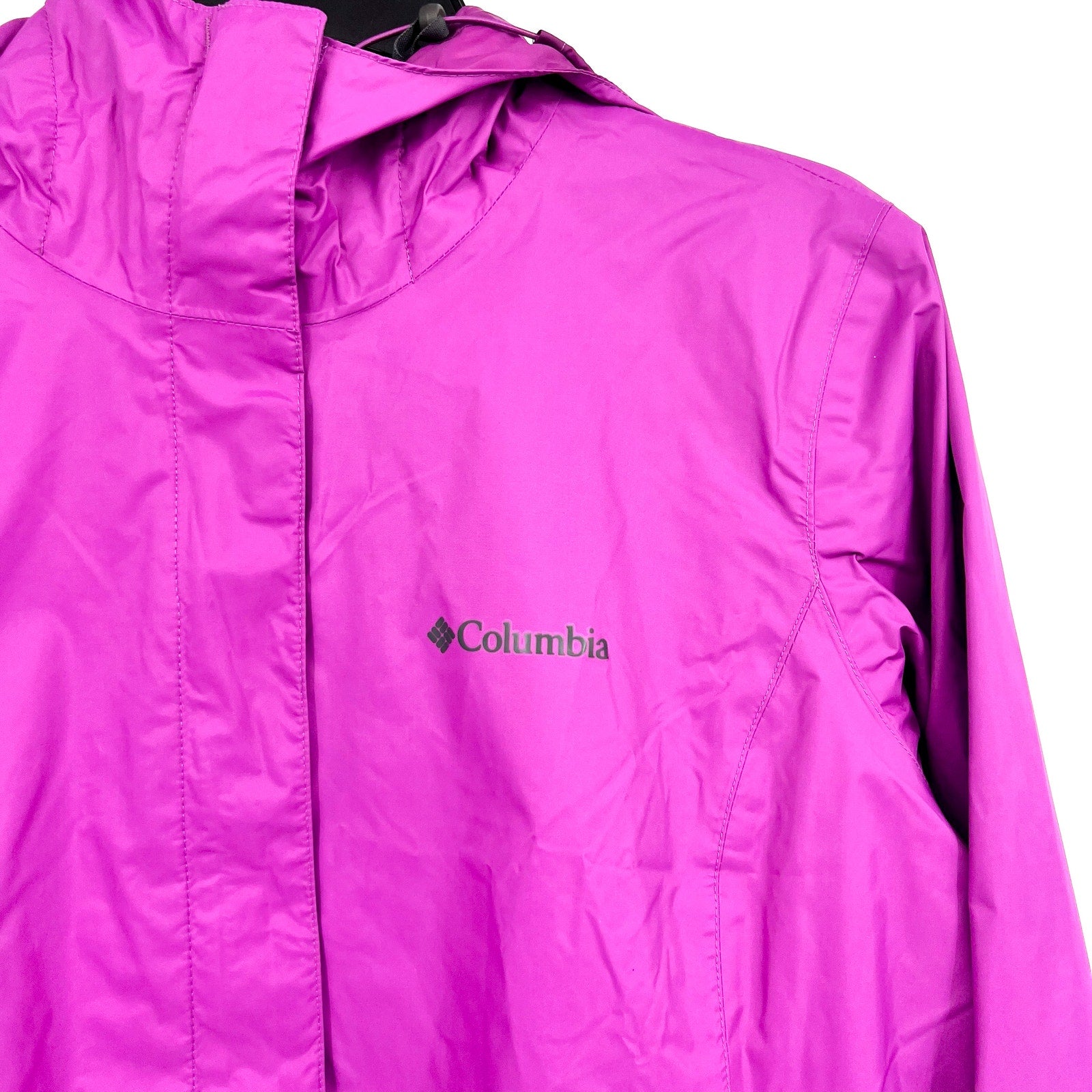COLUMBIA Women's Arcadia II Jacket Large Pink Purple Hooded Waterproof NWT