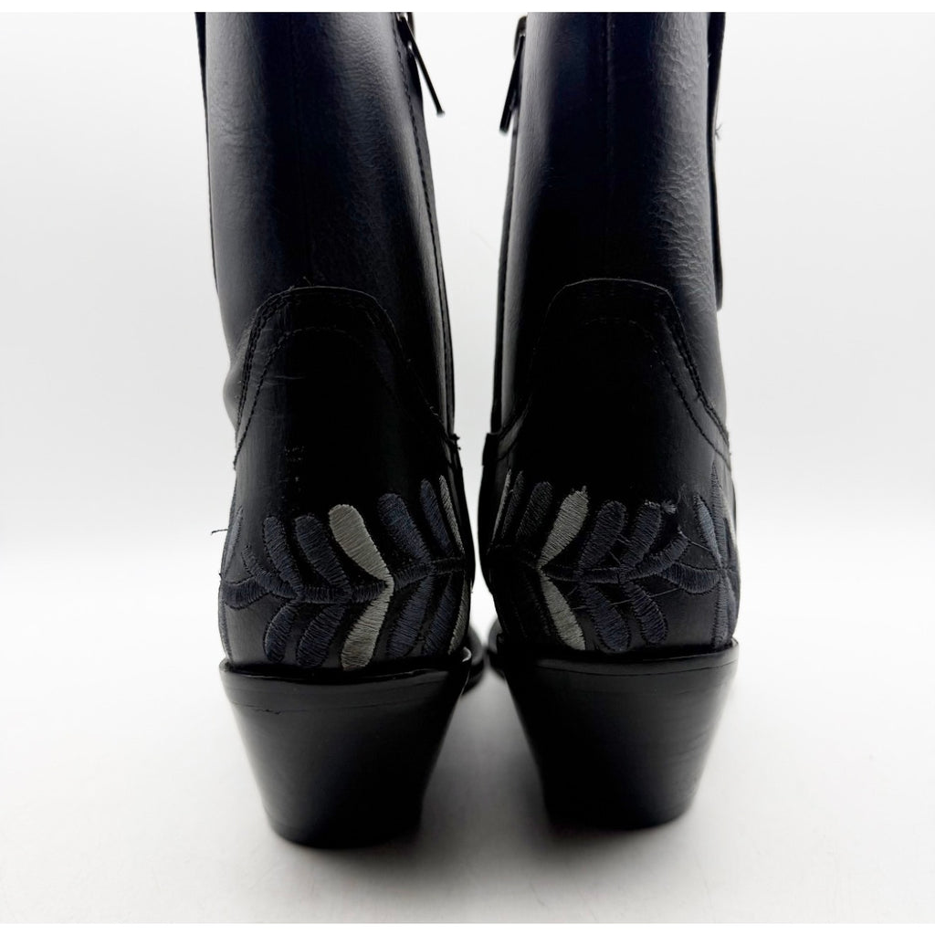 Diba True Women's Cains Ville Western Bootie US 6 M Black Charcoal Leather NWOB