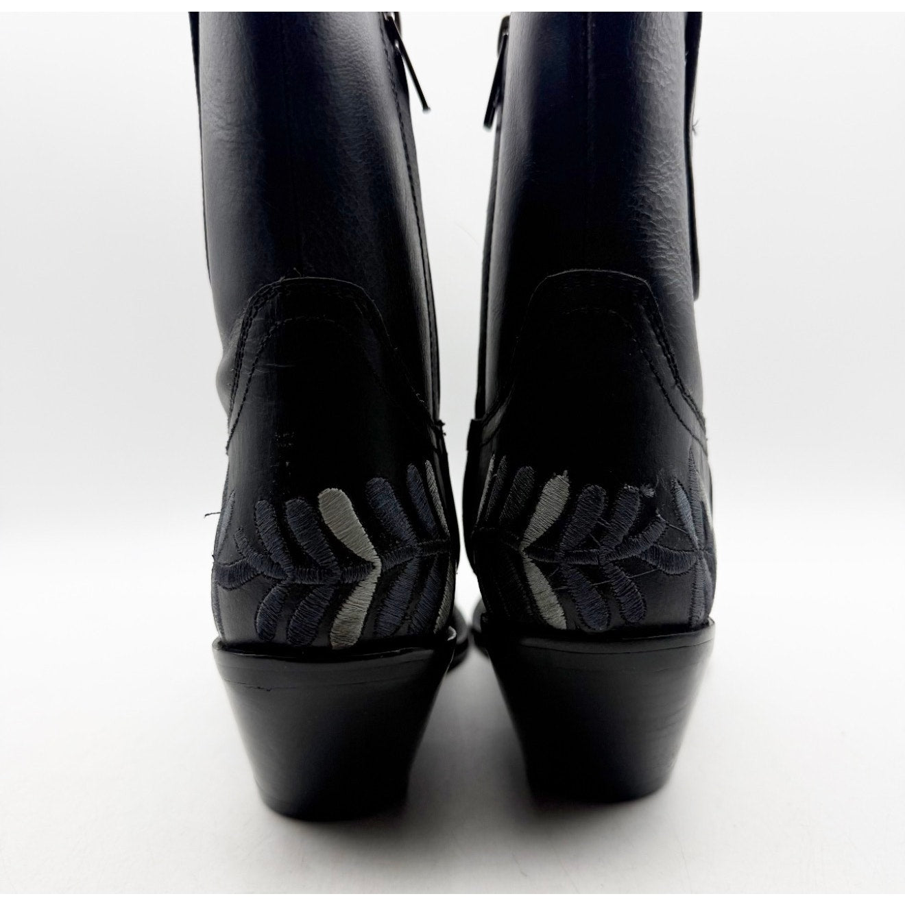 Diba True Women's Cains Ville Western Bootie US 6 M Black Charcoal Leather NWOB