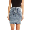 BARDOT Girls Corset Denim Skirt US 16 Blue Acid Wash Cotton NWT