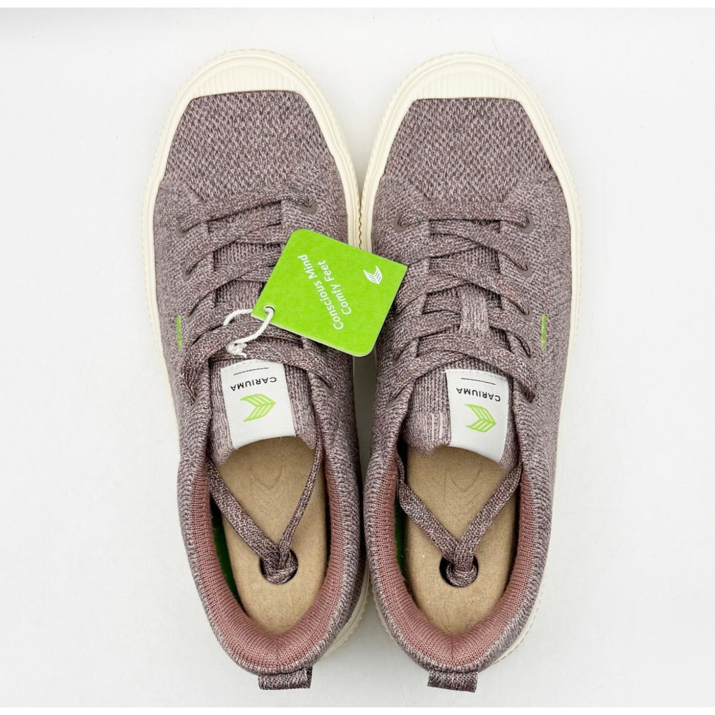 Cariuma Womens IBI Low Sneakers Size 7 Stone Blush Pink Bamboo Knit Casual NIB