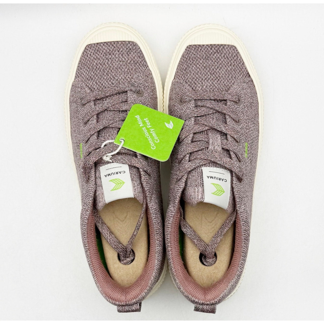 Cariuma Womens IBI Low Sneakers Size 7 Stone Blush Pink Bamboo Knit Casual NIB