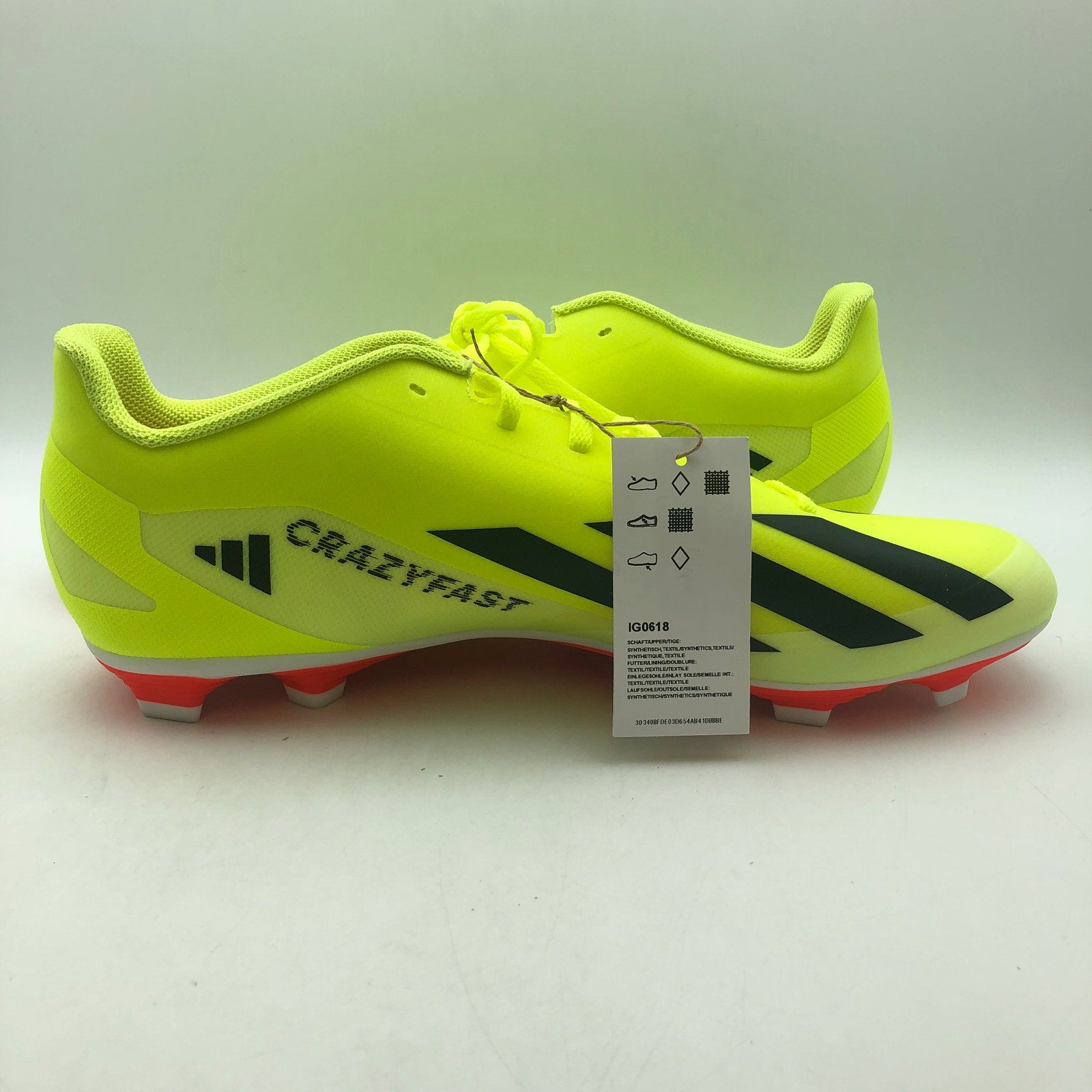 Adidas X Crazyfast Mens Club FG Soccer Cleats Size 11.5 Yellow IG0618 NWOB