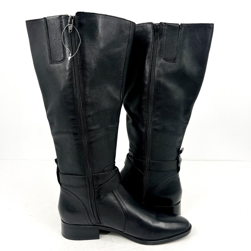 Naturalizer Womens Rena Knee High Boot 8.5M Wide Calf EU 38.5 Black Leather NWOB