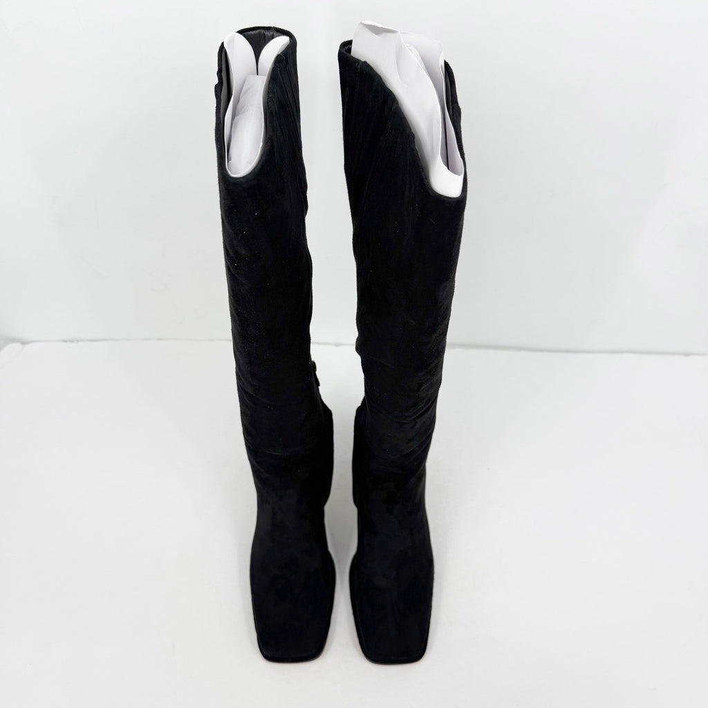 Sam Edelman Womens Issabel Heeled Knee High Boots US 8 M EU 38.5 Black Suede NIB