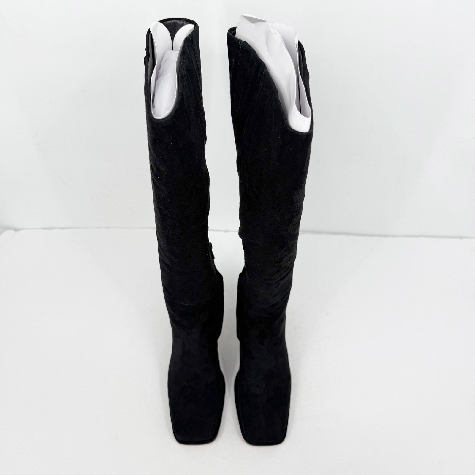 Sam Edelman Womens Issabel Heeled Knee High Boots US 8 M EU 38.5 Black Suede NIB