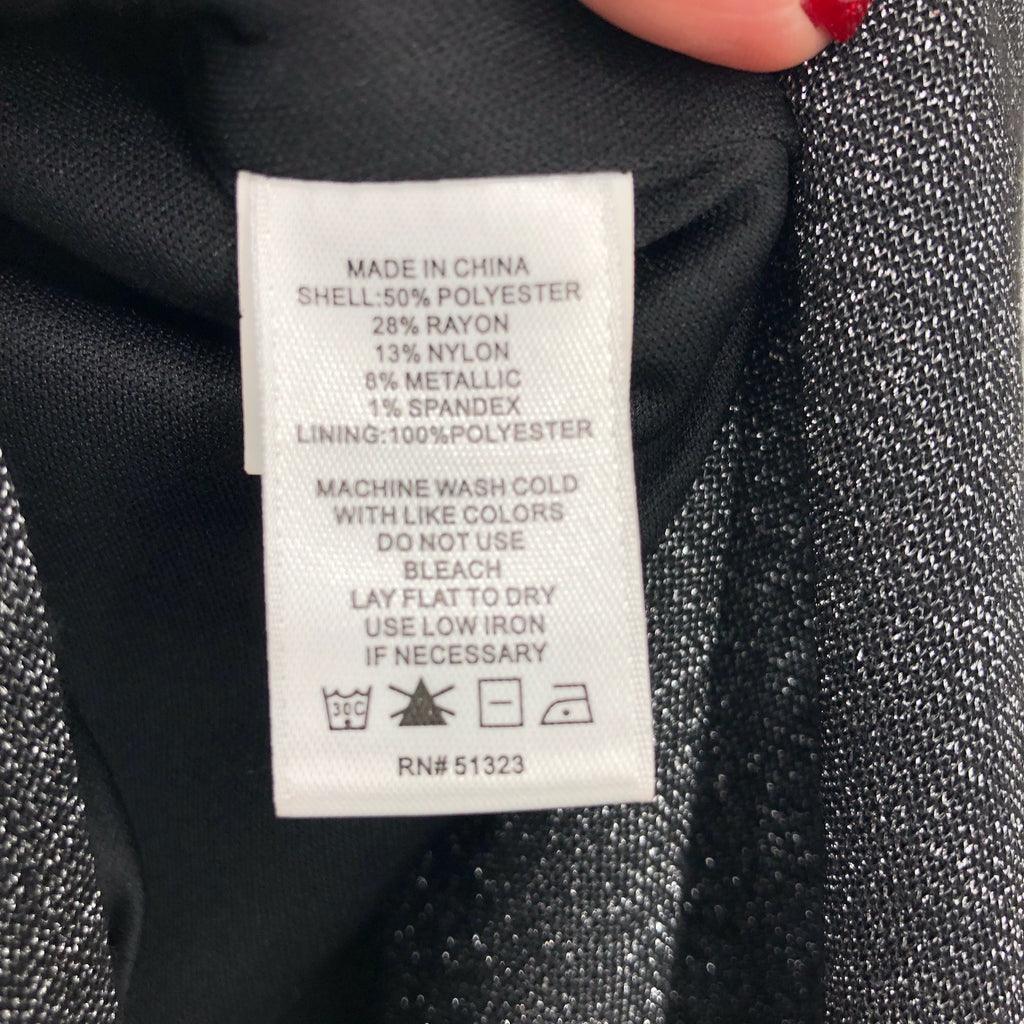 1.State Women's Sparkle Midi Skirt Small Rich Black Small Pull-On Side Slit NWOT