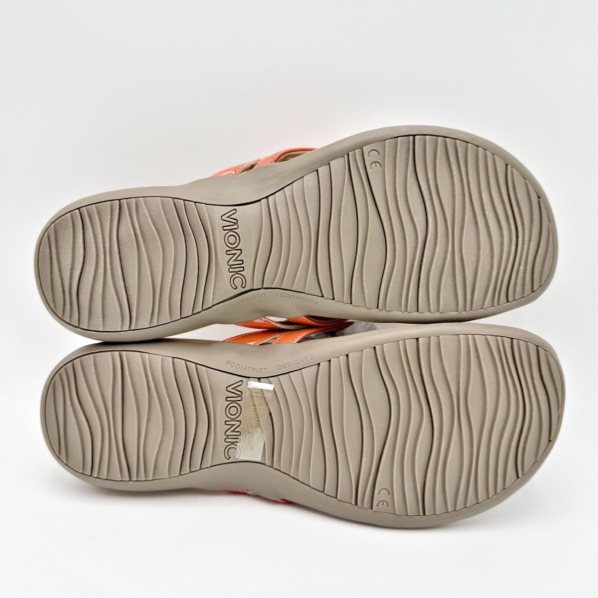 Vionic Womens Bella X Sandals Size 10 EU 41 Red Orange Flip Flops NWOB