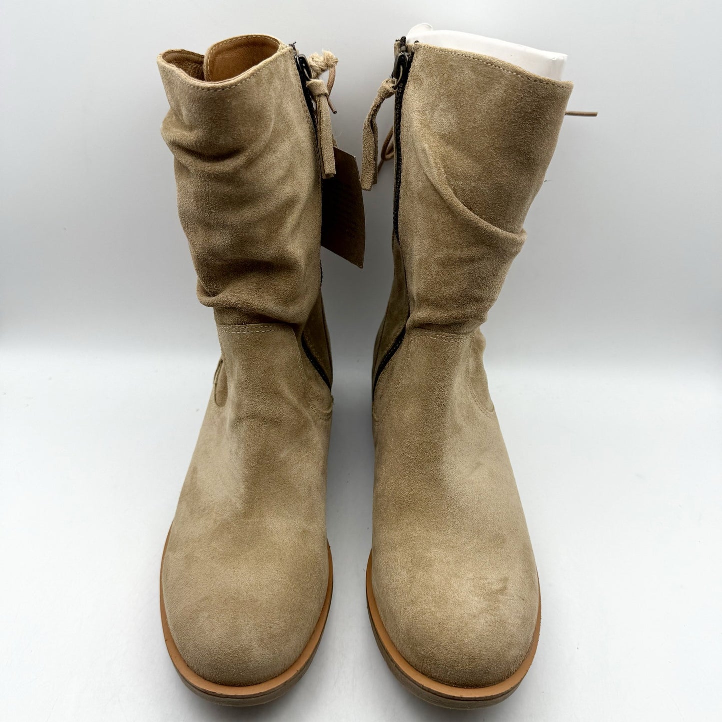 Sofft Womens Sharnell Heel Low Boots US 10 M EU 42 Taupe Suede NIB