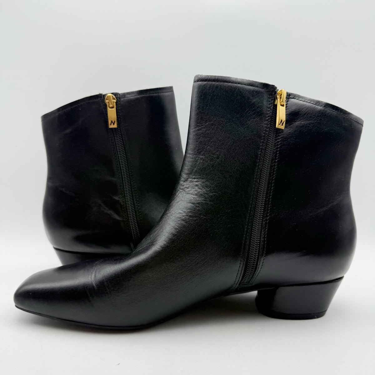 Naturalizer Womens Raffee Ankle Boots Size 7.5 M EU 38 Black Leather Booties NIB