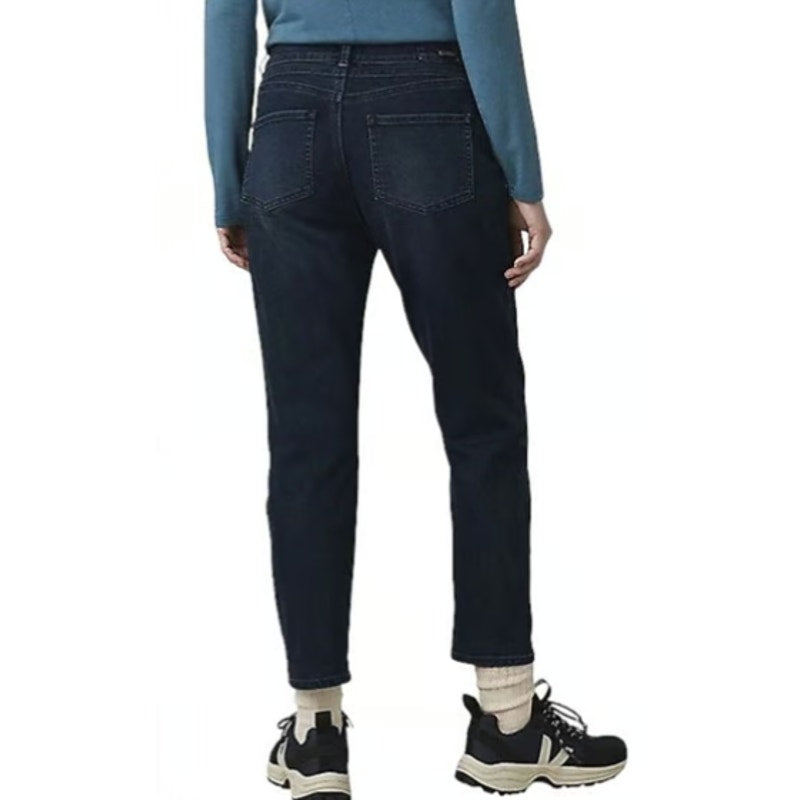 PRANA Women's Buxton Jeans Size 2 26x27 Deep Blue Stretch Mid-Rise Boyfriend NWT
